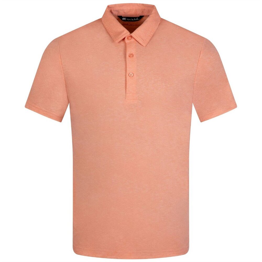 NWT Travis Mathew Men's Mucho Gusto No Logo Golf Polo Shirt Heather Melon 2XL